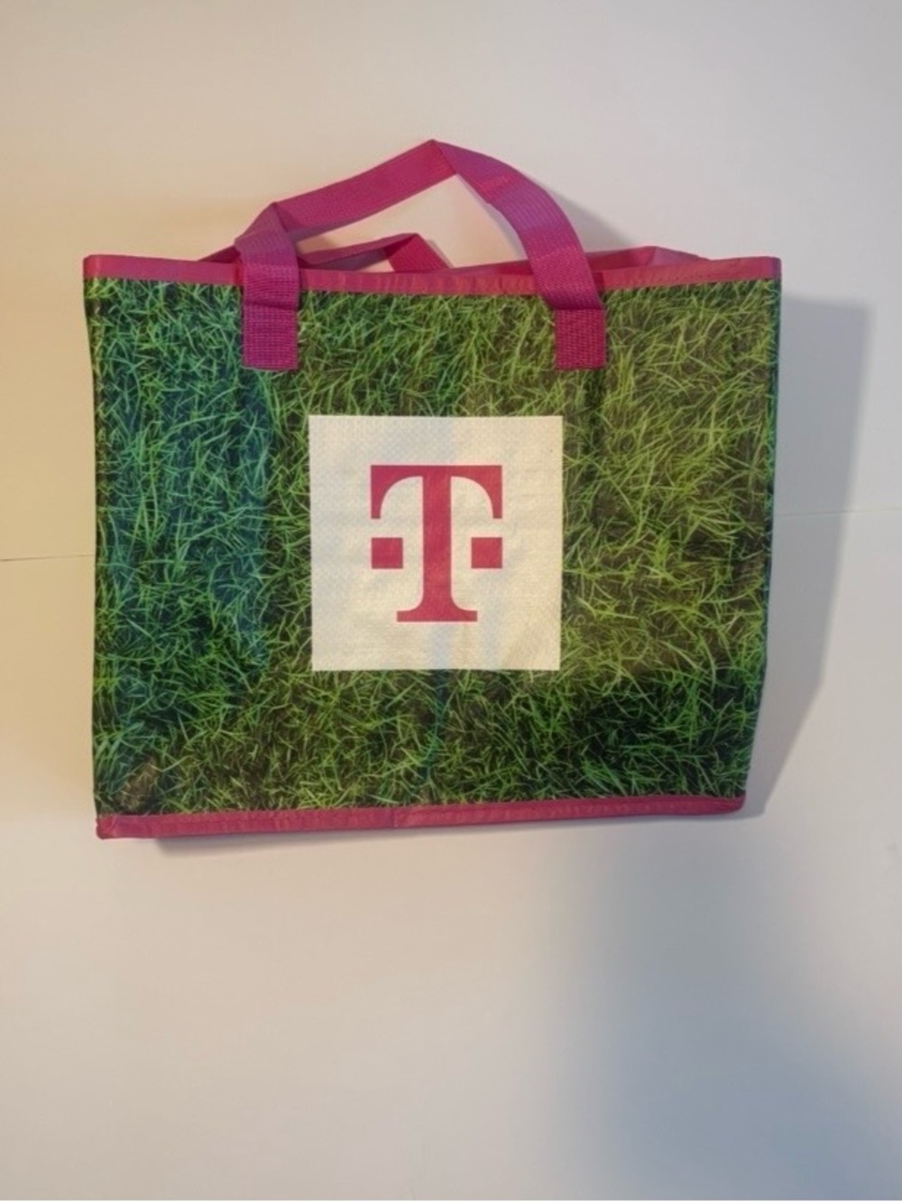 T-Mobile ink & Green Reusable Tote Bag with Grass Print